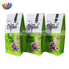 500g Cereal Baby Food Pouch Plastic Flat Bottom Pouch With Zipper Custom Logo Packaging Aluminum Foil Pouch Bag