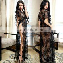 Lingerie for Women Sexy Long Lace Dress Sheer Gown See Through Kimono Robe