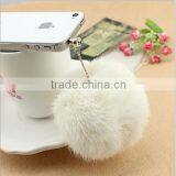 Luxury Rabbit Fur Winter Warm Dust Plugs ,Dust Plugs for IPhone thumbnail-1