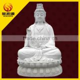 hand-carved natural stone kwan yin statue