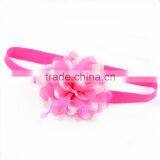 Hot Pink Chiffon Flower Hair Accessories- Two Tone Scallop Flower- Two Layer Shabby Flower