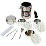 Stainless Steel 3 Layers Collapsible Thermos Lunch Boxes With Fork and Chopstick Quality Choice thumbnail-3