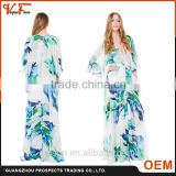 2016 Summer New Model Europe and American Fashion Latest Style Flower Printed Bohemia Sexy Beach Deep V Cadual Dress for Women                        
                                                                Most Popular