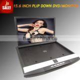 15.6"Inch Super Slim Hd Led Car Flip Down / Roof Mount / Overhead Monitor With Ir/fm/usb/sd/hdmi/tv Remote Control