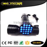Onlystar GS-8045 21 led blacklight 395nm wavelength smallest aluminium alloy supplier with 3aaa dry battery uv flashlight diving