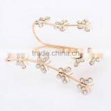 wholesale Ladies colorful cheap bracelet, 2016 latest fashion gold bracelet butterfly and rhinestone bracelet for girl