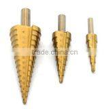 New 3Pcs Large HSS Steel Step Cone Drill Titanium Bit Set for Hole 4-12/20/32mm TK1066 thumbnail-1