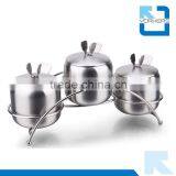 3 Pieces of 201 Stainless Steel Spice Jar Set & Salt and Pepper Shakers