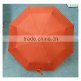 High Quality Red Fabric With Black-electro Plated Metal 3 Fold Umbrella thumbnail-3