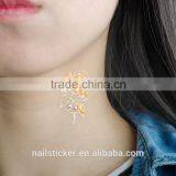 Custom New Fashion Rhinestone Metallic Tattoo Crystal Gold Foil Tattoo Stickers thumbnail-1
