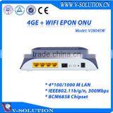 4GE + WIFI EPON ONU RJ45 LAN Port Wireless HGU Supported Firewall/QoS/VPN