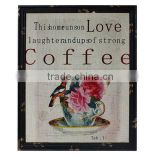 New Coffee Design Wall Picture Jute Printing