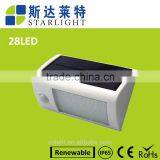 28 Led White Color Round Triangle Lampshade 2200mah Ni-MH Battery PIR Sensor + Light Control Solar Led Wall Light