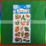 Embossed PVC Stickers Vegetable Design Stickers