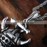 Stainless Steel Casting Unique Skull Style Horn Pendant thumbnail-5