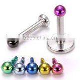 Customized Fashion 316l Surgical Prong Opal Bioflex CZ Crystal Monroe Bar Lip Labret Stud Lip Piercing Jewelry