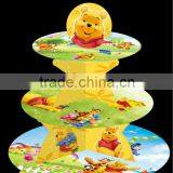 BOYS BIRTHDAY TURTLE CUPCAKE STAND TREE 3 TIERS HOLDS 24 CUP CAKES 3 Tier Cardboard Treat Cupcake Stand Holder Tower Tree thumbnail-1