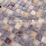 SMS06 Foshan Beige White Roughness Stone Marble Mosaic Square Art Mosaic Tiles Indoor Decorate Wall thumbnail-5