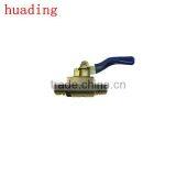 Brass Ball Valve With Blue Hand Shack ,1/4" 3/8" 1/2" Male Thread , Brass With Chrome Planted Body thumbnail-1