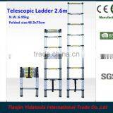 2.6m 9 Steps EN131 Extension Aluminum Telescopic Lightweight Ladder