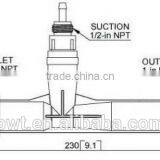 PVDF Ozone Venturi Tube Ozone Water Mixer for Water Treatment thumbnail-3