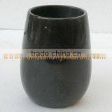 NATURAL JET BLACK MARBLE FLOWER VASES thumbnail-6