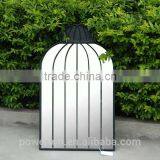 Black Ornate Garden Mirror Wrought Iron Frame Antique Decorative With Natural Beauty Reflection thumbnail-1