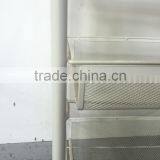 Metal Mesh Trolly Organizer Shelves Handle Portable Storage Rack thumbnail-4