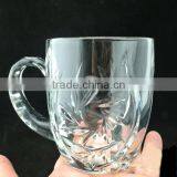 Haonai Hottest Selling Glass Coffee Mug With Embossed Logo,glass Cup With Handle thumbnail-4