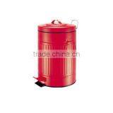 20 Litre Red Retro Plastic Lining Kitchen Pedal Waste Rubbish Dustbin Bin thumbnail-1