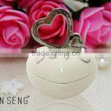 Porcelain Heart Shaped Wedding Jewellery Box thumbnail-1