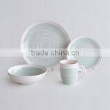 16pcs Coupe Dinnerware Set, Stoneware With Handpainting thumbnail-4