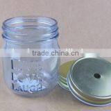 Light Blue Glass Jar New Mason Jar With Metal Cap 250ml thumbnail-4