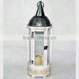 Metal and Wood Candle Lantern thumbnail-1