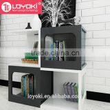 New Design Colorful Wood Sofa Side Table Multifunction Assembly Cube Bookshelf High Quality Glossy MDF Wood Coffee Table thumbnail-5