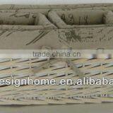 S/4 RECTANGULAR WILLOW STORAGE W/LINER thumbnail-1