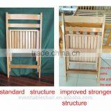 Indoor and Outdoor Furniture Beech Slatted Wood Slat Folding Chair thumbnail-2
