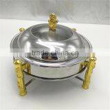 Hot Sale Round Gold Stainless Steel Buffet Chaffing Dish thumbnail-3