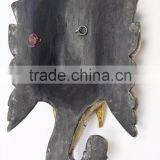 Hand Crafted Wooden Mask of Hindu Lord Ganesh Wall Hanging Made In Nepal thumbnail-4