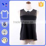 Top Ponte-de-roma Double Fabric Black Sleeveless Woman Office Wear thumbnail-1