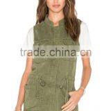 Best Selling Lady Tencel and Linen-blend Cheap Military Vests thumbnail-2