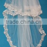 Cheapest Wedding decoration lace embroideried petal taffeta bridal veil