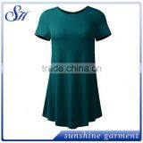 Solid Color Custom Material Loose Fit Comfy Flattering Tunic Tops 95% Rayon 5%Spandex thumbnail-6