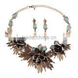 Luxury Brass Plated Alloy Choker Necklace &earrings for Women thumbnail-5