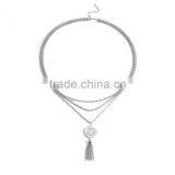 Big Brand ZA Multi Chain Pendant Sweater Necklace Jewelry Hot Sale thumbnail-6