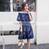 Maxnegio Short Dress With Embriodery for Ladies Summer White Dress thumbnail-1