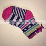 R&H combed cotton seamless children socks plaid baby socks wholesale sport sock
