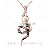 Rose Gold Plated Snake Pendant Necklace thumbnail-2