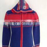 30% Wool 70% Acrylic Thermal Women Fashion Knitted Sweaters Cardigan Pullover thumbnail-2