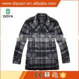 Custom Hot Sale Men's Winter Fashion Worsted Grid Long Coat thumbnail-1